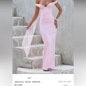 Abigail Blush Off-Shoulder Wedding Dress